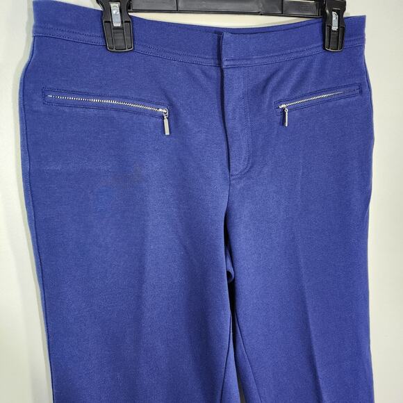 Isaac Mizrahi Live! Womens Petite Ponte Knit Straight Pants Size 10P Zip Pockets - Picture 4 of 11